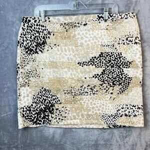 New York & Company Womens Skirt Size 18 Animal Print ALine Tiered Career MobWife